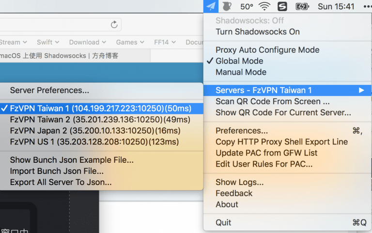 fang2hou | 在 macOS 上使用 Shadowsocks